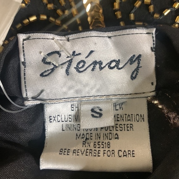 Vintage Silk New With Tags Sténay 70s/80s Sequins Beaded Formal Blouse - Picture 9 of 16